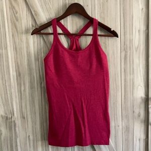 LIKE NEW Lululemon ribbed power y tank maroon